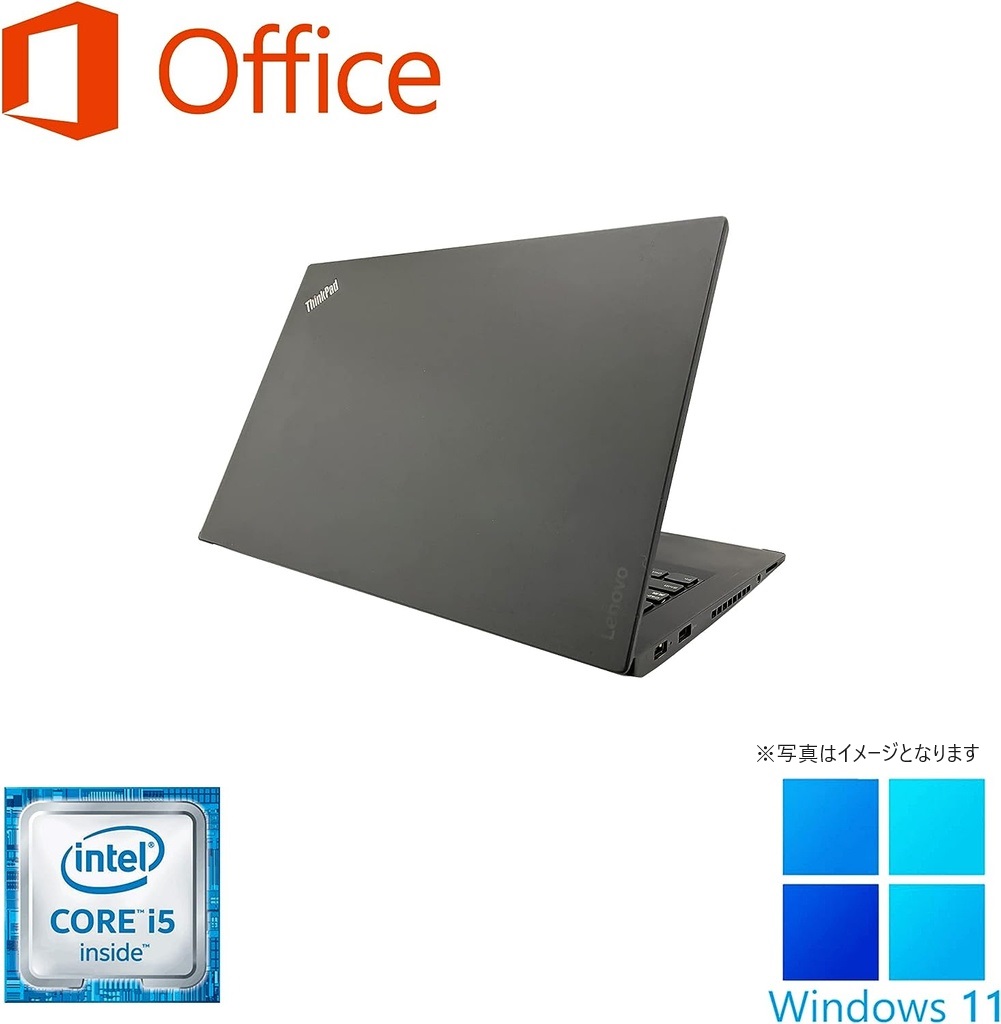 Lenovo (レノボ) ノートPC T460/14型フルHD/Win 11 Pro/MS Office H&B 2019/Core i5-6300U/WEBカメラ/WIFI/Bluetooth/HDMI/16GB/512GB SSD (整備済み品)