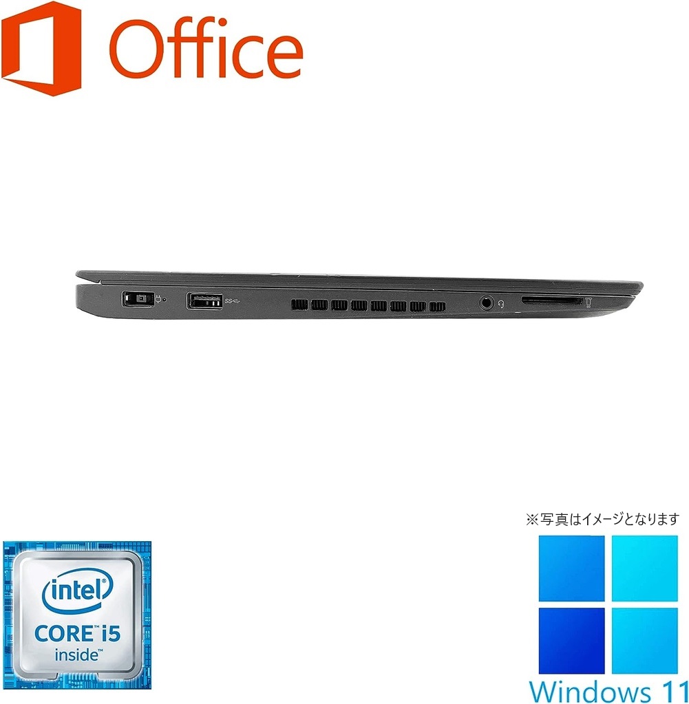 Lenovo (レノボ) ノートPC T460/14型フルHD/Win 11 Pro/MS Office H&B 2019/Core i5-6300U/WEBカメラ/WIFI/Bluetooth/HDMI/16GB/512GB SSD (整備済み品)