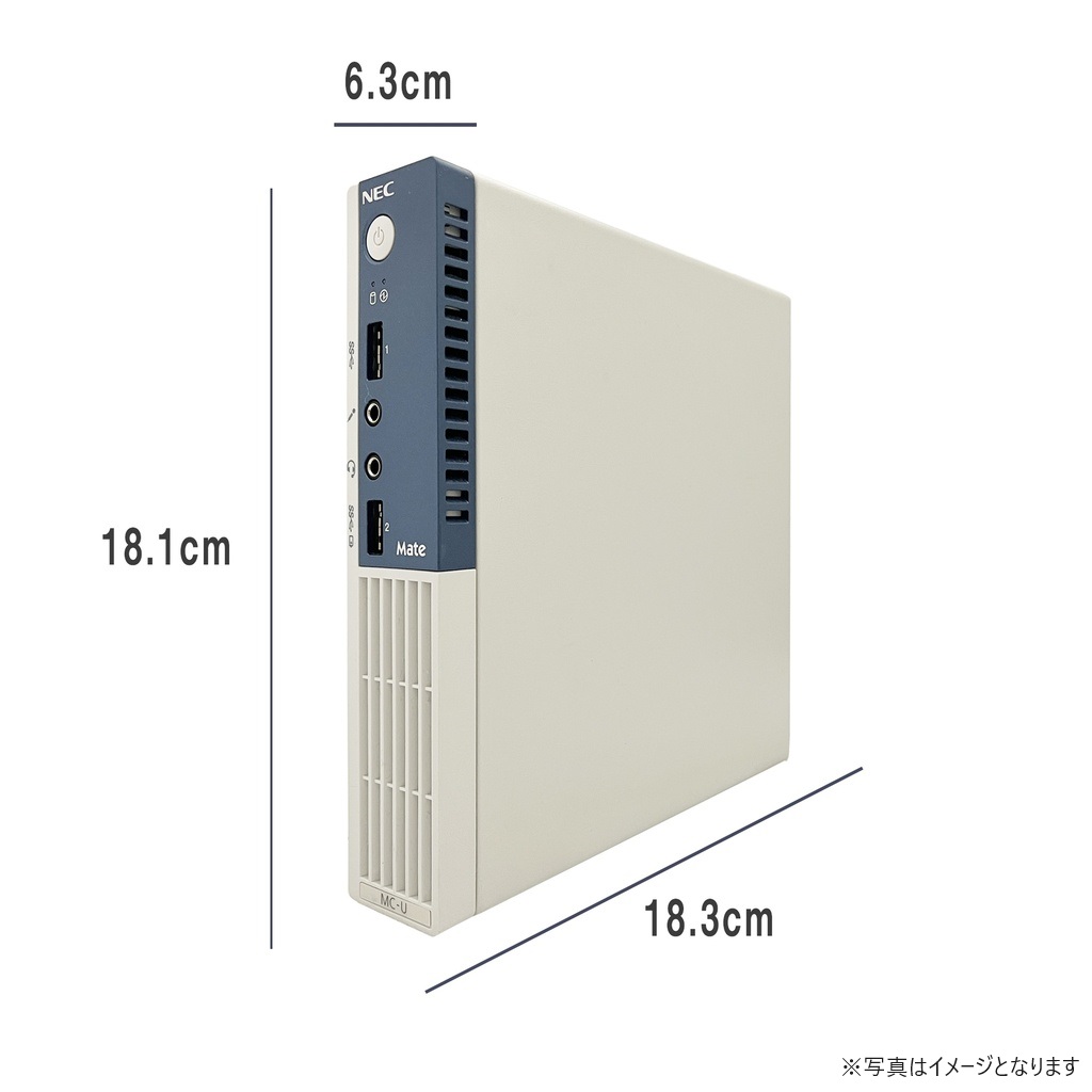 デスクトップパソコン デスクトップ PC NEC MC-U 軽量 高速CPU 第六世代 Corei3 新品SSD256GB メモリ8GB 二画面デュアル VGA Dp MS Office2019 Win11 中古