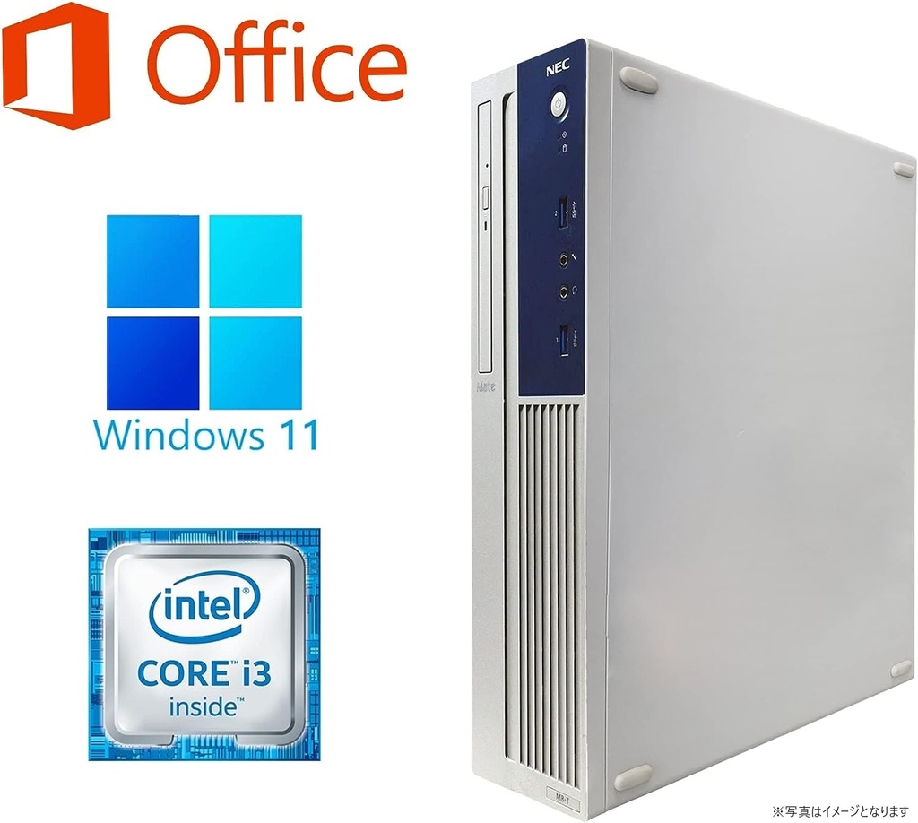 NEC デスクトップPC MB-T/Win 11 Pro/MS Office H&B 2019/Core i3-6100/WIFI/Bluetooth/DVD/8GB/128GB SSD (整備済み品)