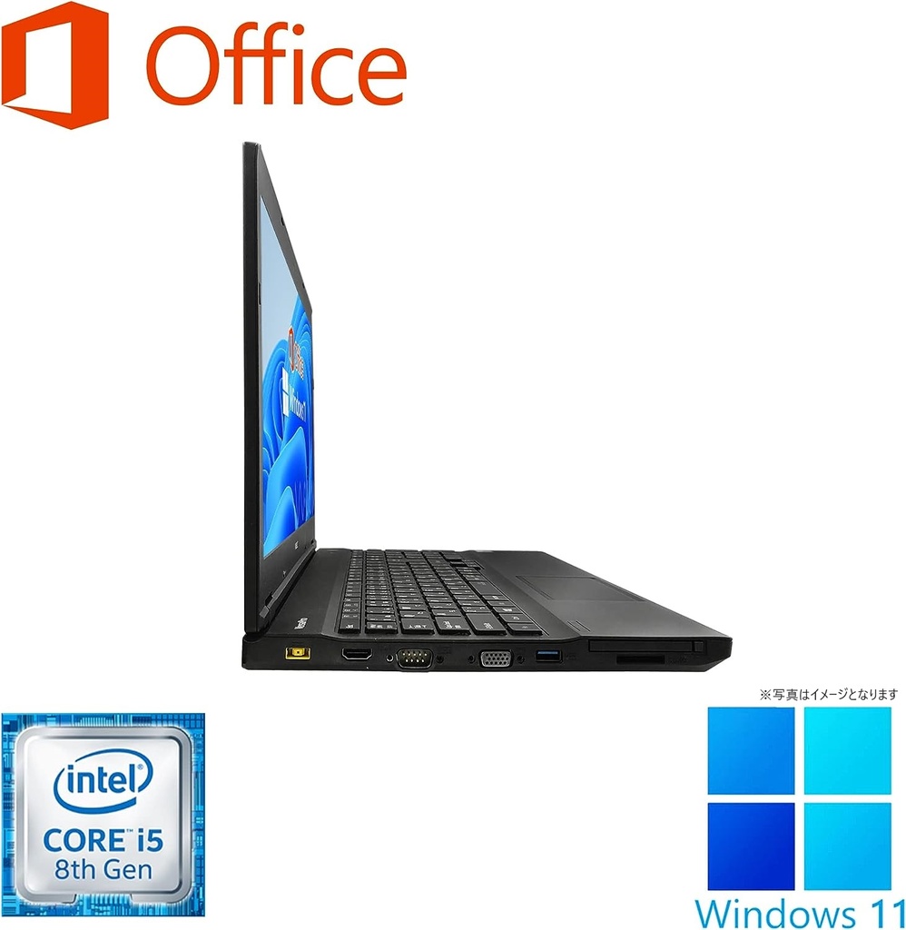 NEC ノートPC VE-3/15.6型/10キー/Win 11 Pro/MS Office H&B 2019/Core i5-7200U/WEBカメラ/WIFI/Bluetooth/HDMI/DVD/8GB/256GB SSD (整備済み品)