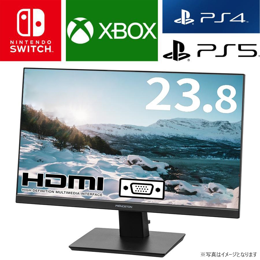モニタ 本体 24W/23.8型ワイド液晶ディスプレイ/HDMI/VGA/電源ケーブル付属/中古モニター