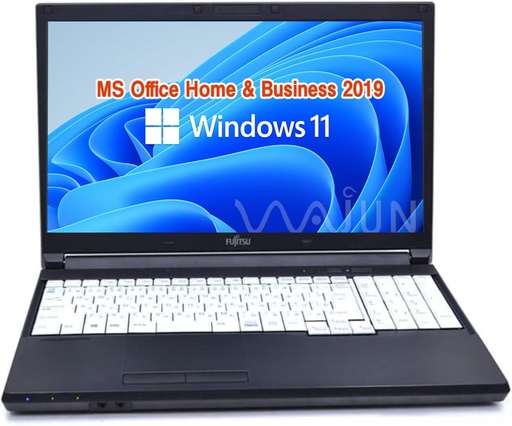 中古整備PC/富士通 ノートPC A748 /15.6型 / 10キー / Win11 Pro/MS Office H&B 2019 / Core i3-8130U /WIFI/Bluetooth/HDMI/DVD /16GB/512GB SSD